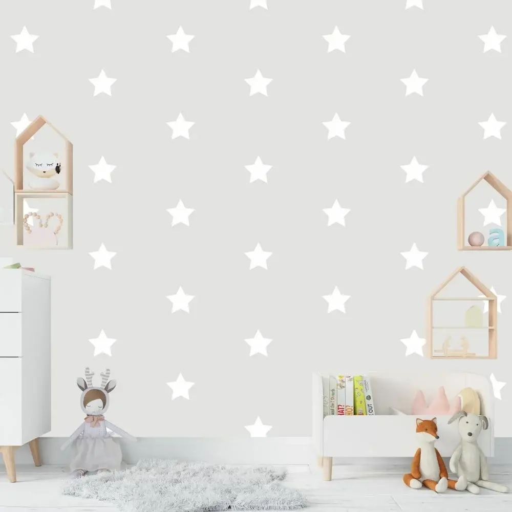Gri Zeminde Yıldızlar Duvar Kağıdı