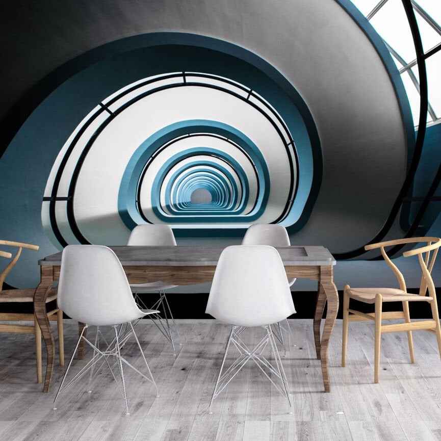 Geometrik Girdap Camlar Derinlik Duvar Kağıdı