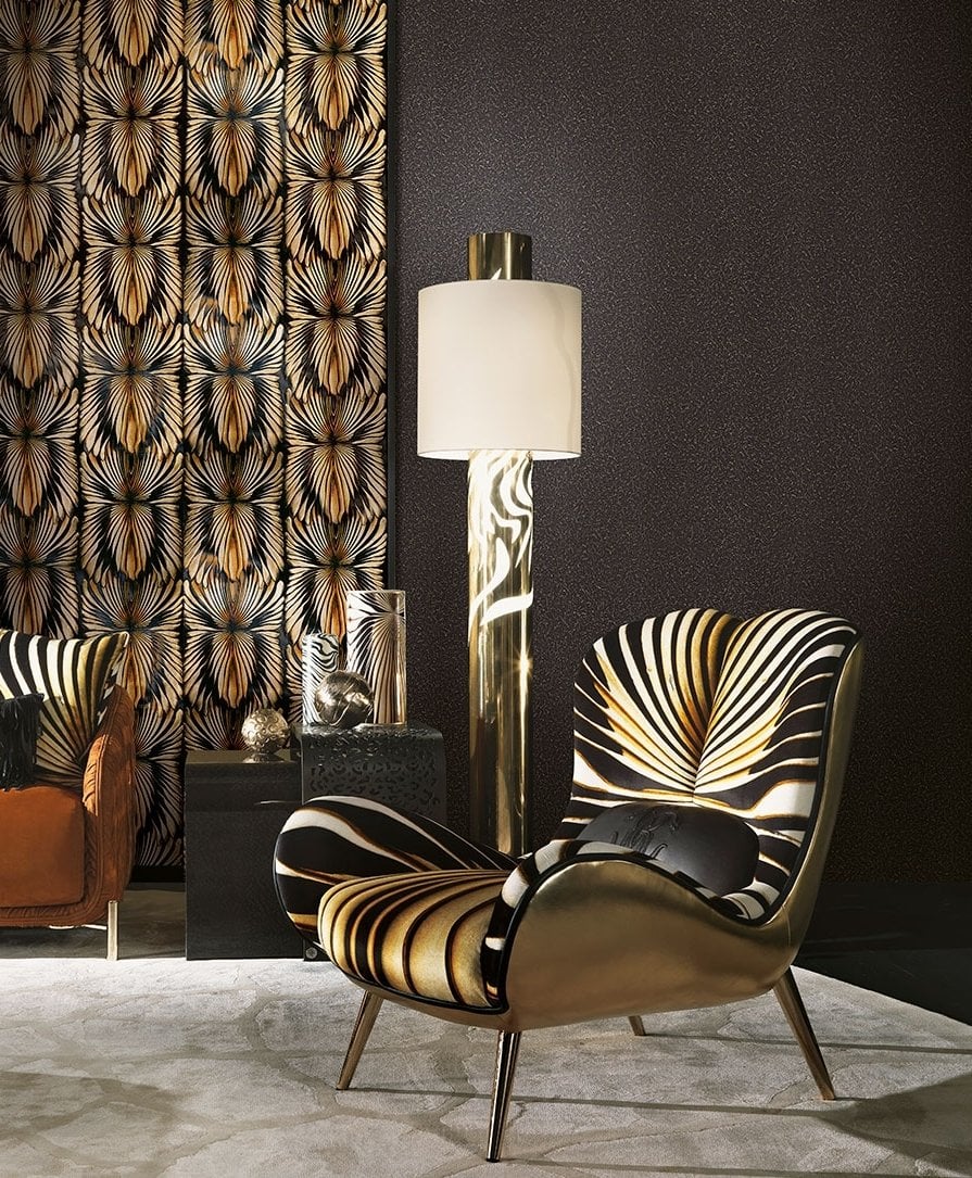 Roberto Cavalli 8 Nolu Koleksiyon Desenli Siyah Gold