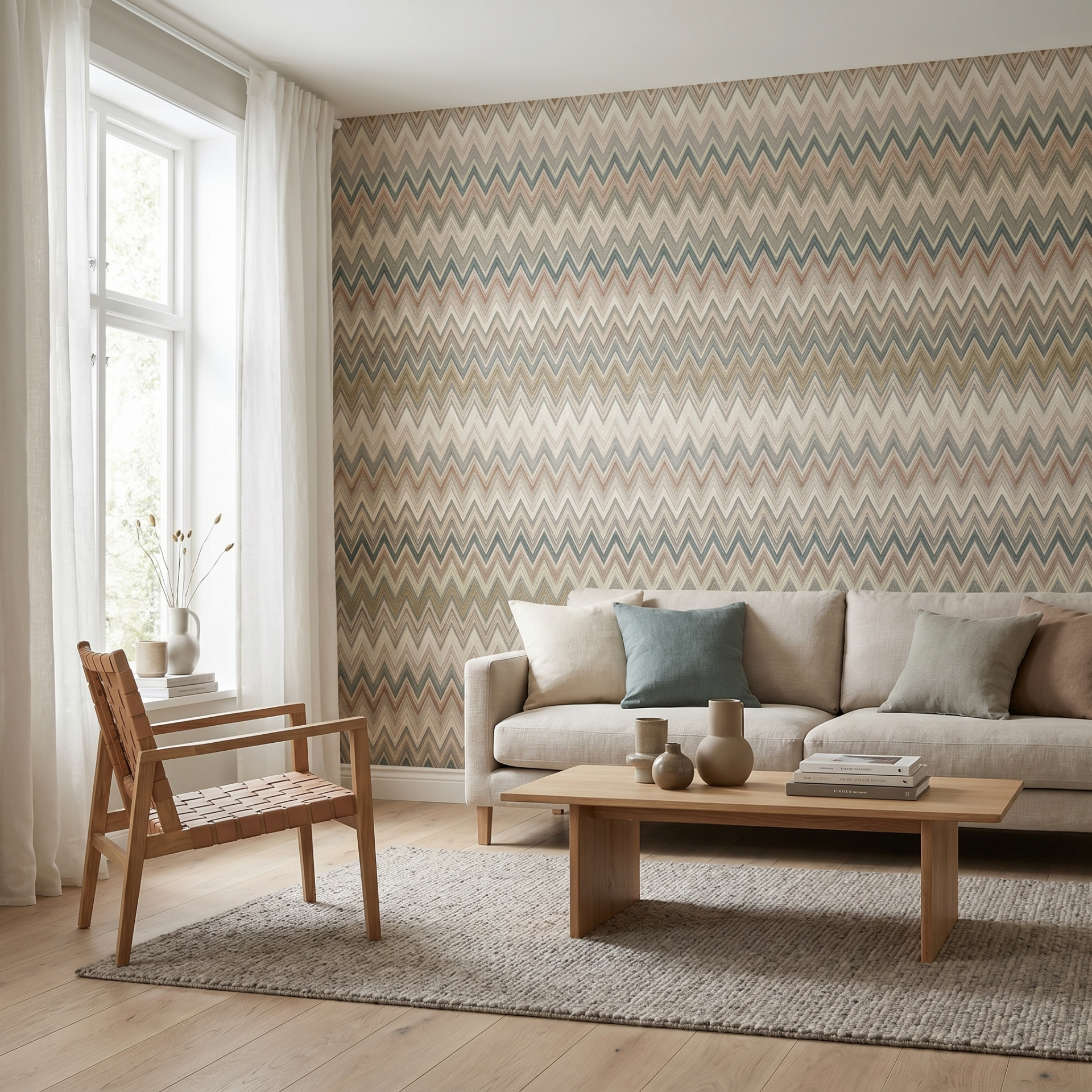 Missoni Home 1 ZigZag Multicolore Vinil Duvar Kağıdı