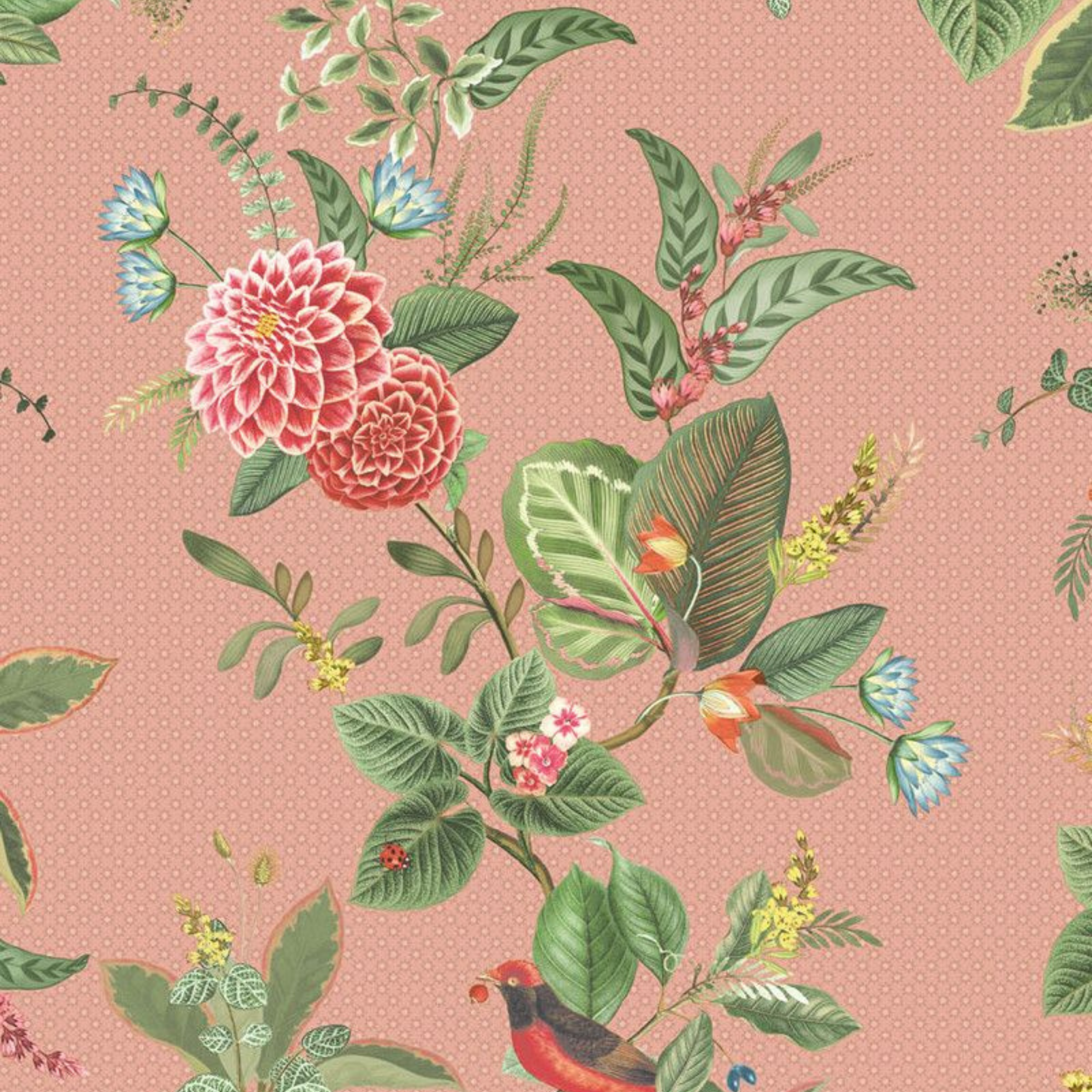 Pip Studio Floris Pembe Botanik Duvar Kağıdı