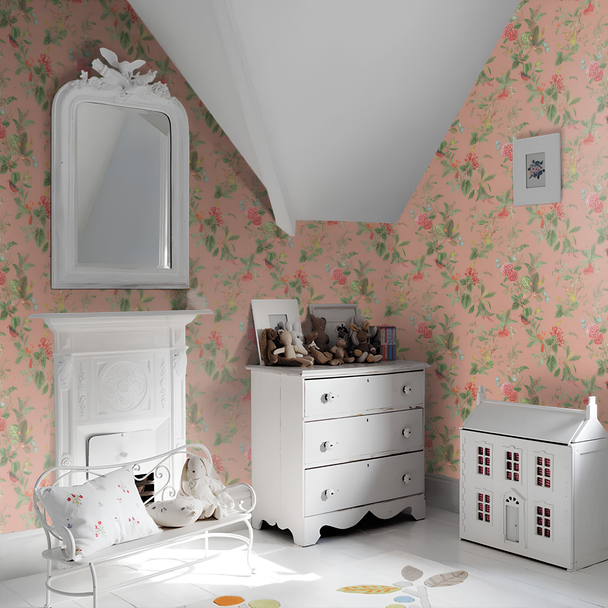 Pip Studio Floris Pembe Botanik Duvar Kağıdı