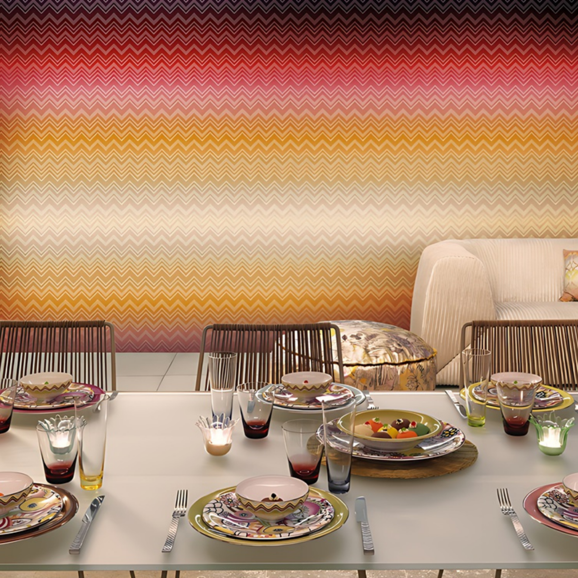 Missoni 1 ZigZag Sfumato Pano Duvar Kağıdı