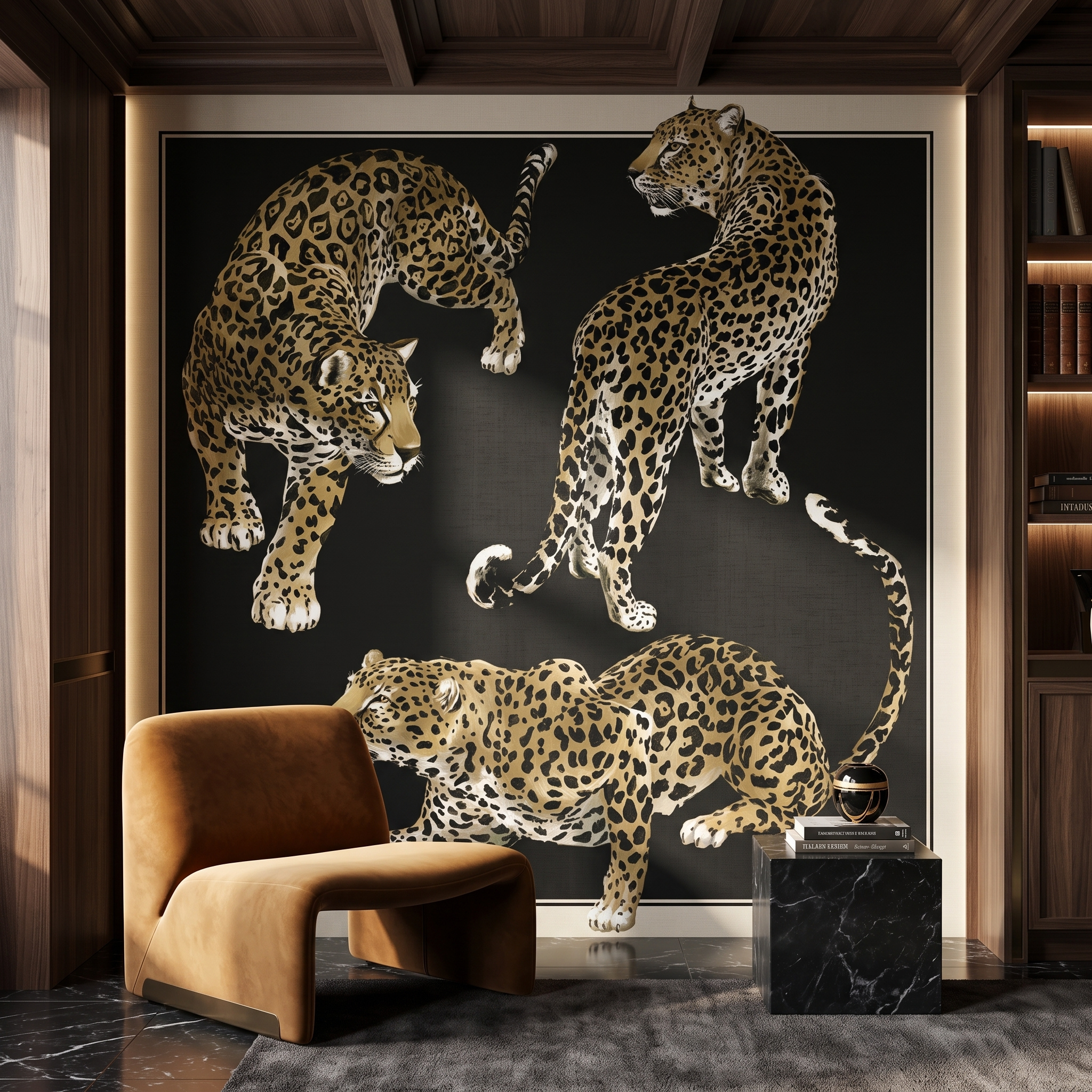 Dolce Gabbana Üçlü Leoparlar Pano Duvar Kağıdı
