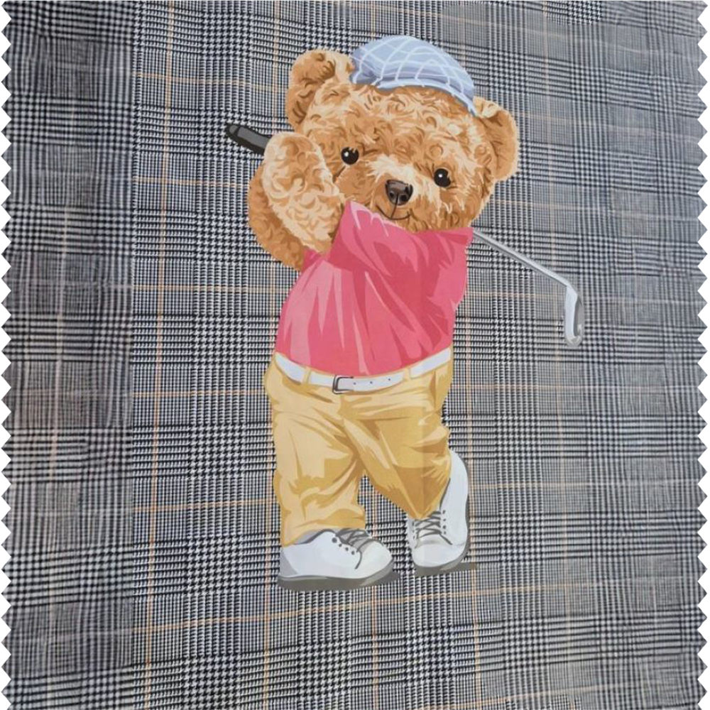 Şapkalı Minik Golfçü Teddy Pano Kumaş