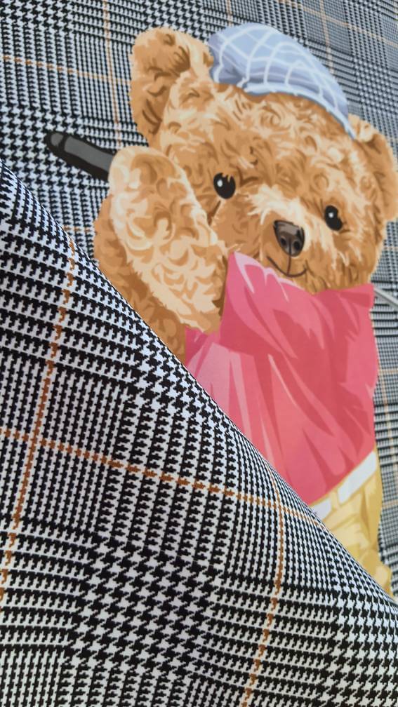 Şapkalı Minik Golfçü Teddy Pano Kumaş