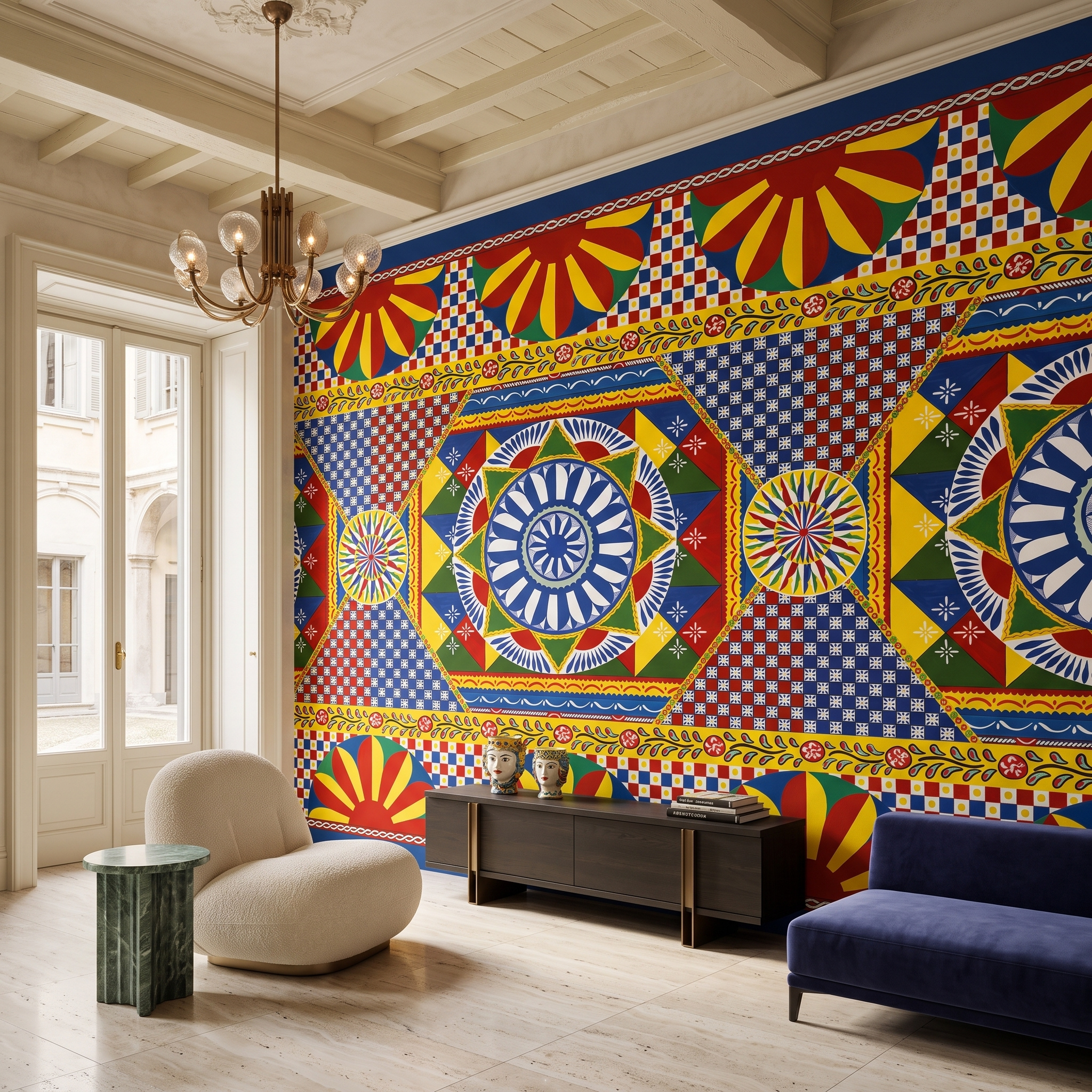 Dolce Gabbana Renkli Güneş Geometrik Desenli Pano Duvar Kağıdı
