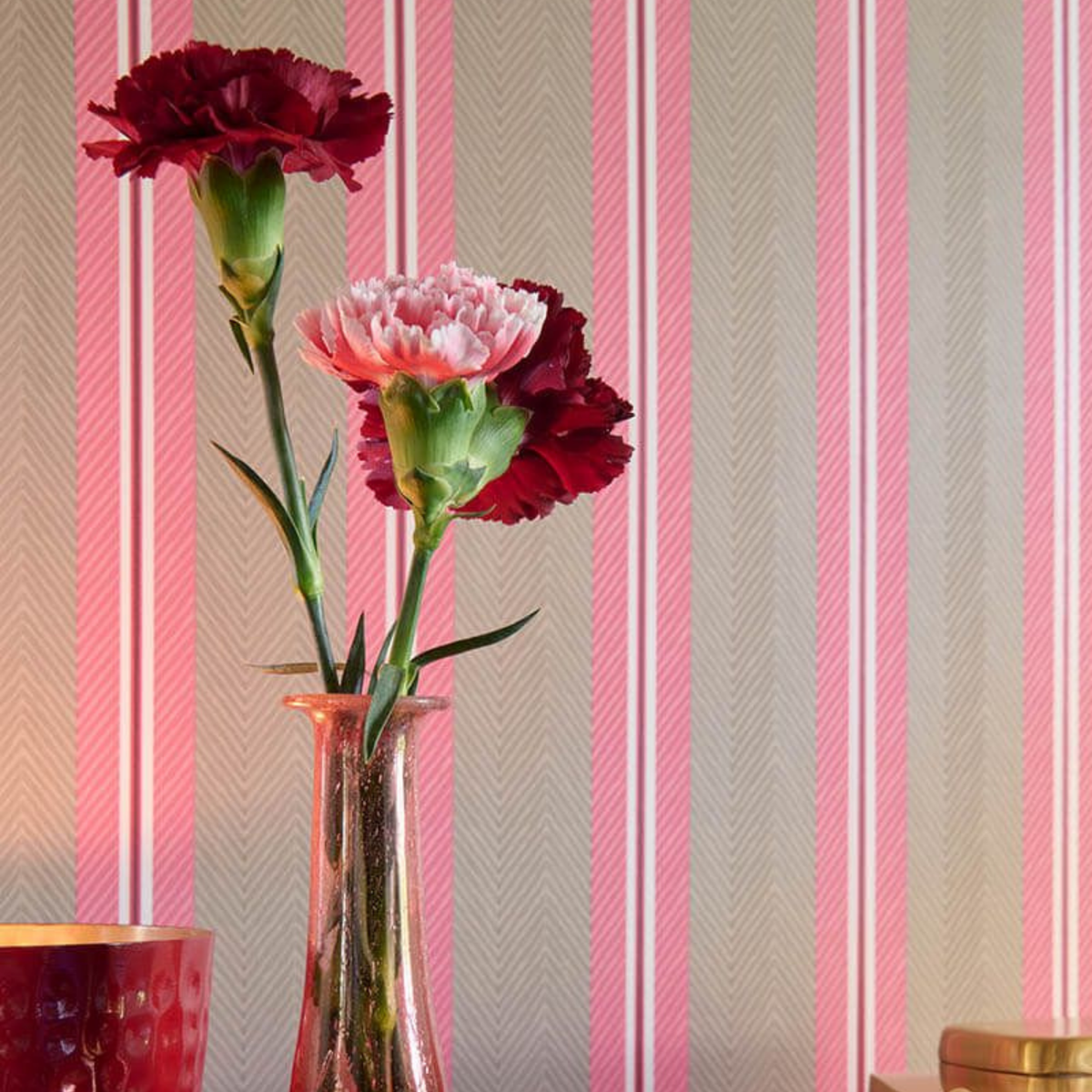 Pip Studio Blurred Lines Pembe Duvar Kağıdı