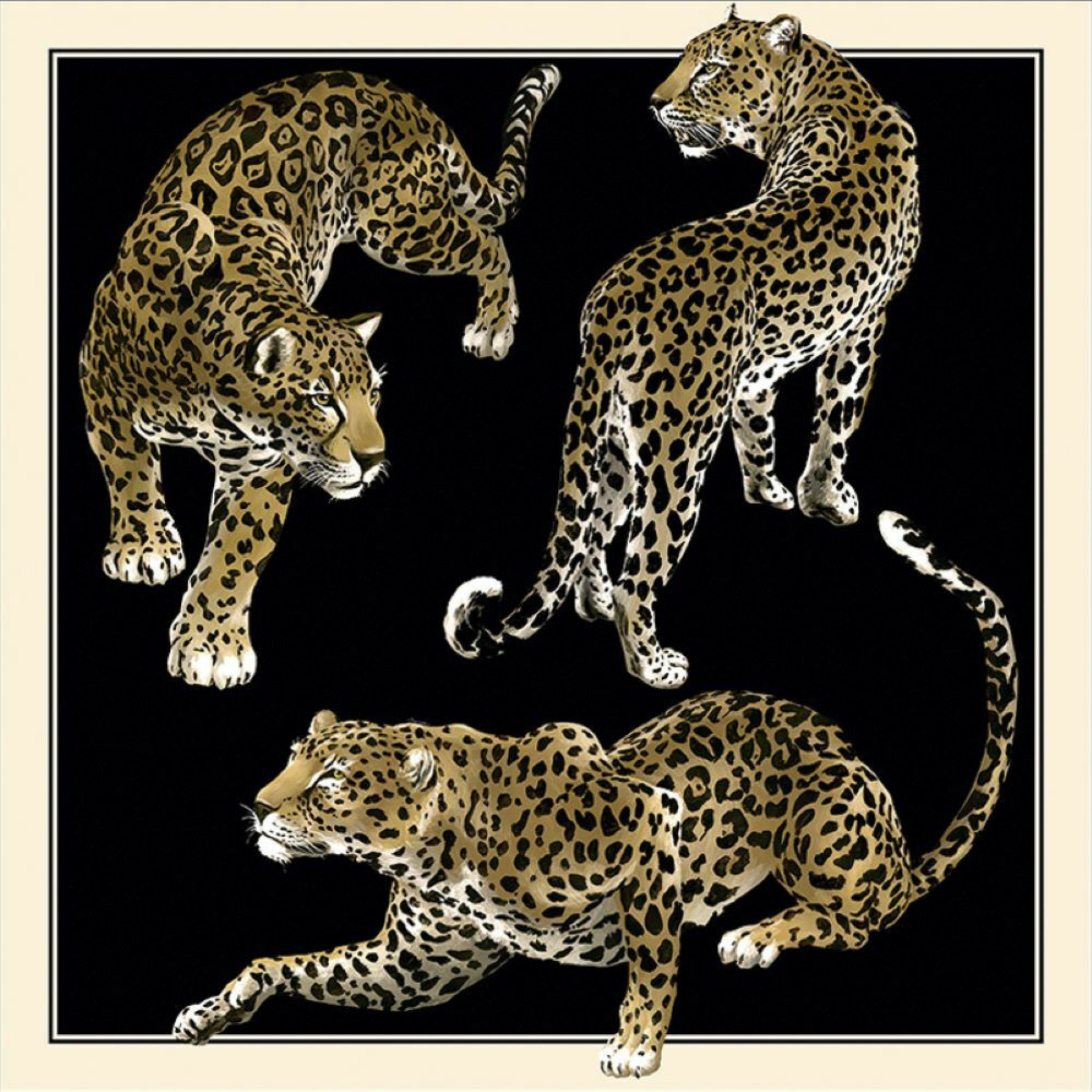 Dolce Gabbana Üçlü Leoparlar Pano Duvar Kağıdı