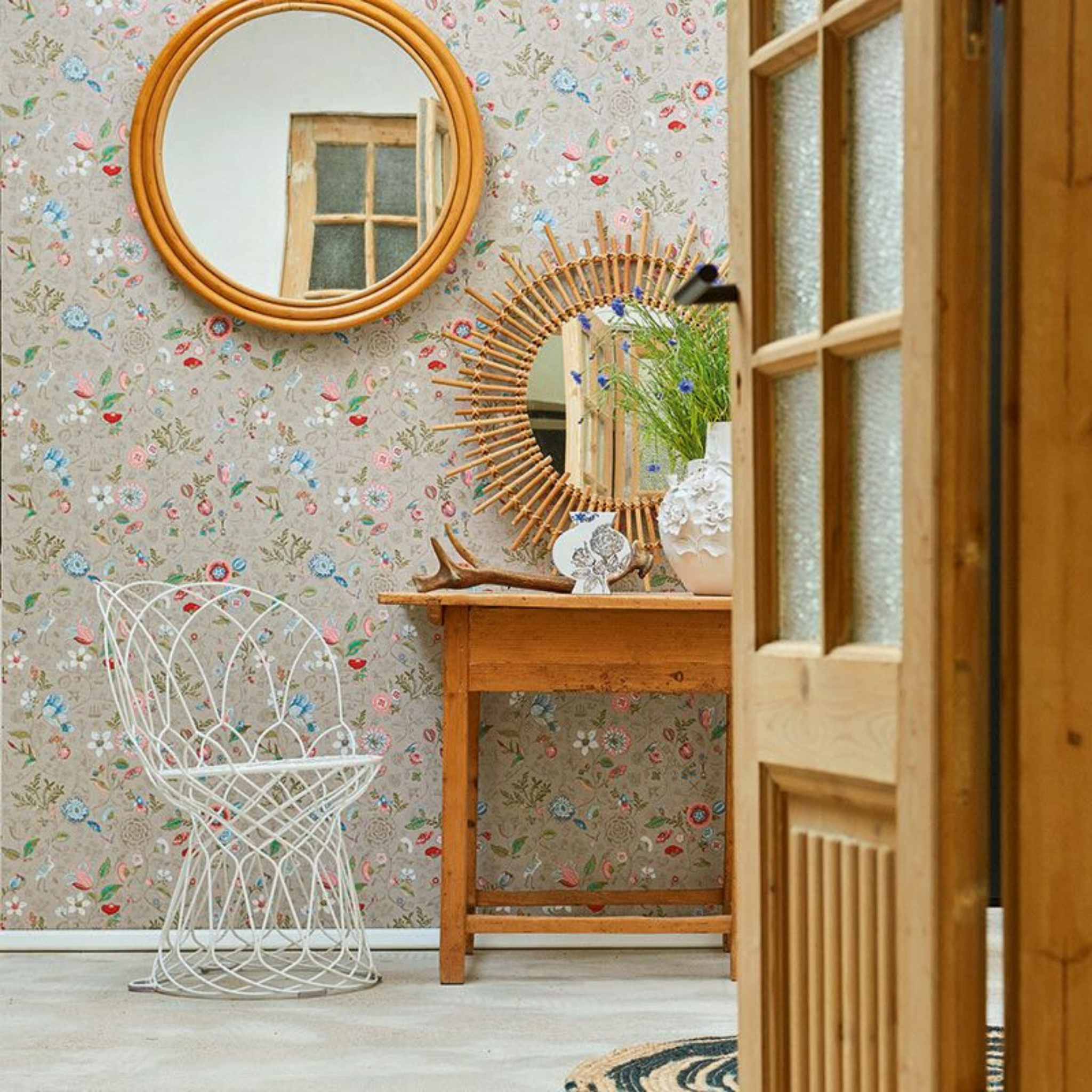 Pip Studio Spring to Life Haki Gri Duvar Kağıdı