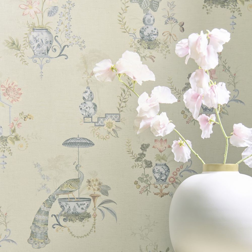 Pip Studio 6 Koleksiyonu Ceramic Garden Oriental Foliage Duvar Kağıdı
