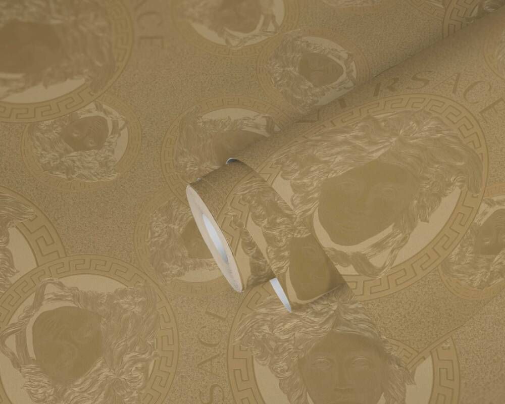 Versace 5 Virtus Barok Metalik Altın Duvar Kağıdı