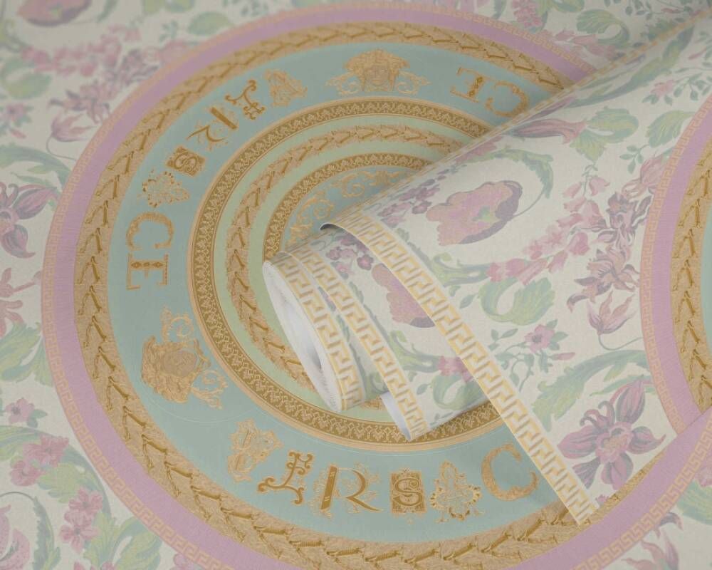 Versace 5 Virtus Soft Renkler Barok Desen Duvar Kağıdı