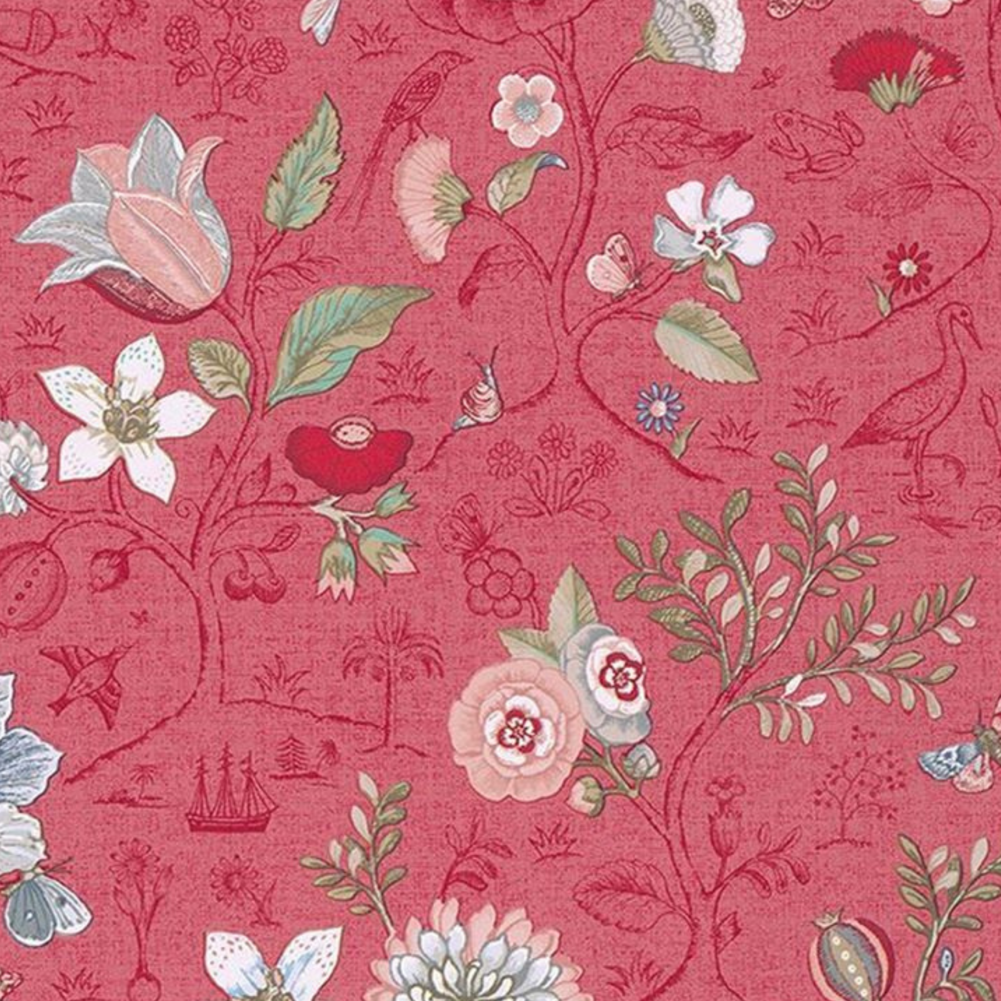 Pip Studio Spring to Life Pembe Duvar Kağıdı
