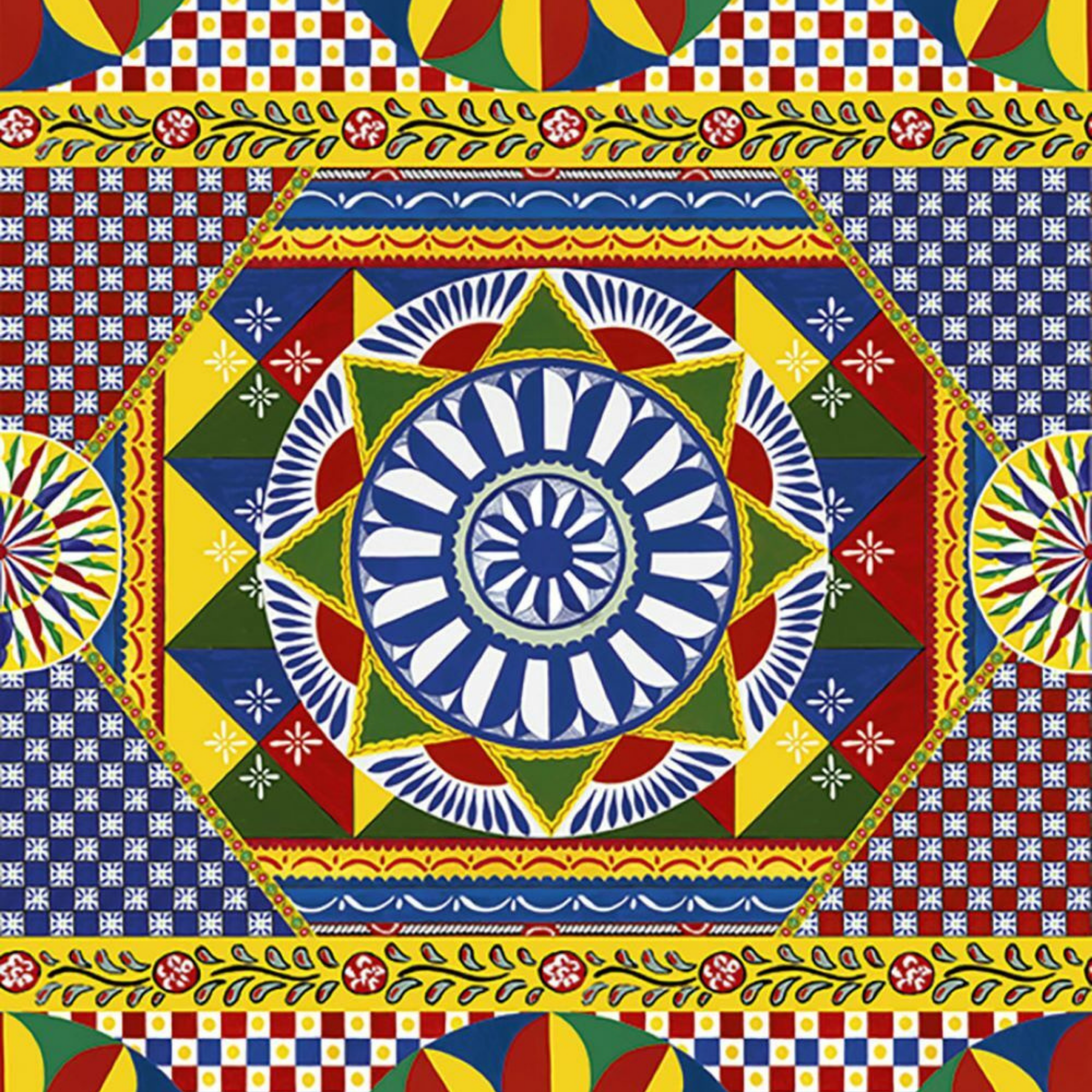 Dolce Gabbana Renkli Güneş Geometrik Desenli Pano Duvar Kağıdı