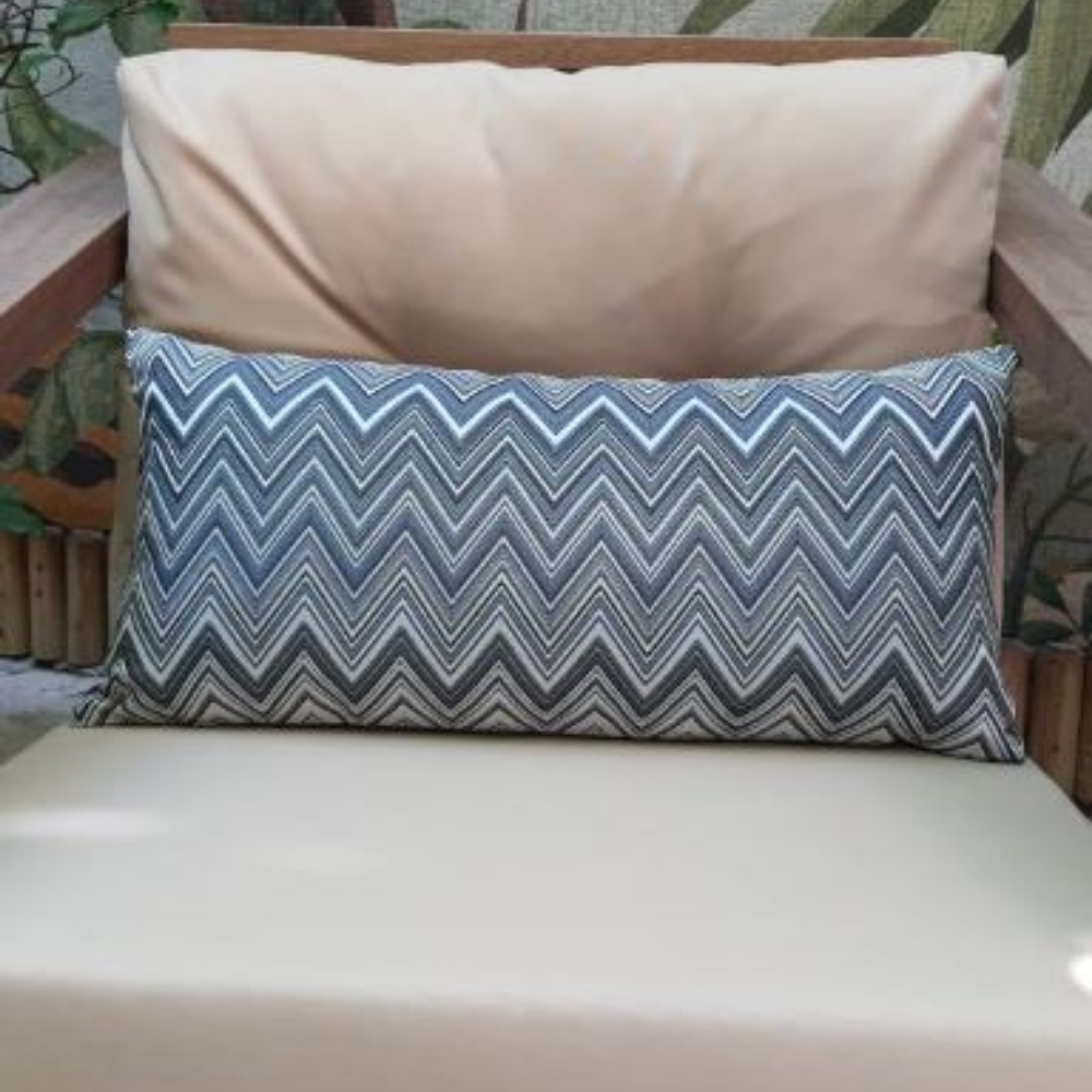 Mavi Zigzag Desen Bel Yastığı