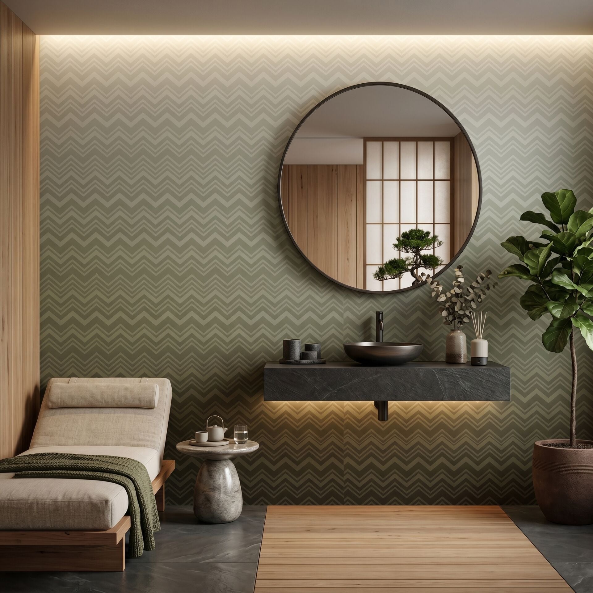 Missoni 4 Koleksiyonu İkonik Renkler Zigzag Duvar Kağıdı