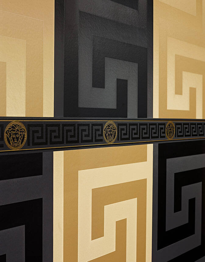 Versace Greek Ker Bordür Şerit Black