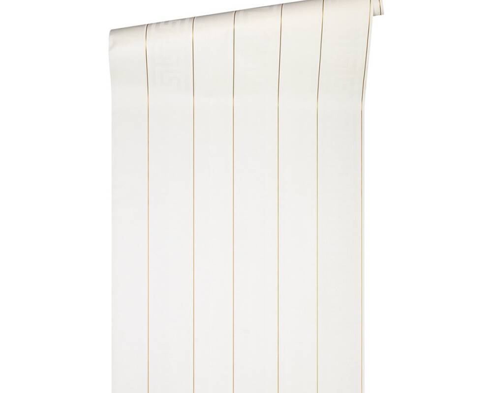Versace Greek Key Stripe Krem Duvar Kağıdı