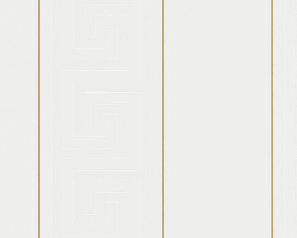 Versace Greek Key Stripe Krem Duvar Kağıdı