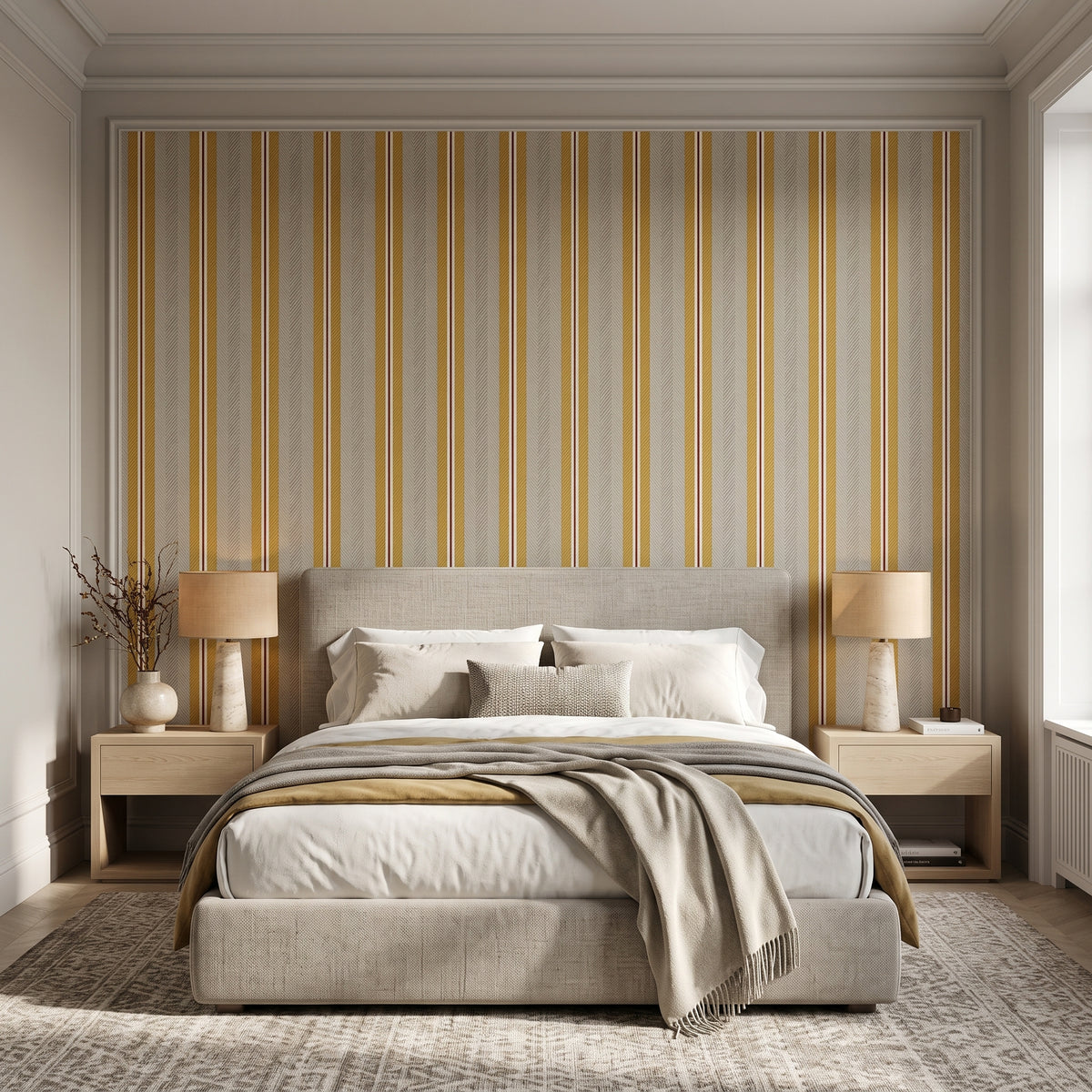 Pip Studio Blurred Lines Ocre Karamel Duvar Kağıdı