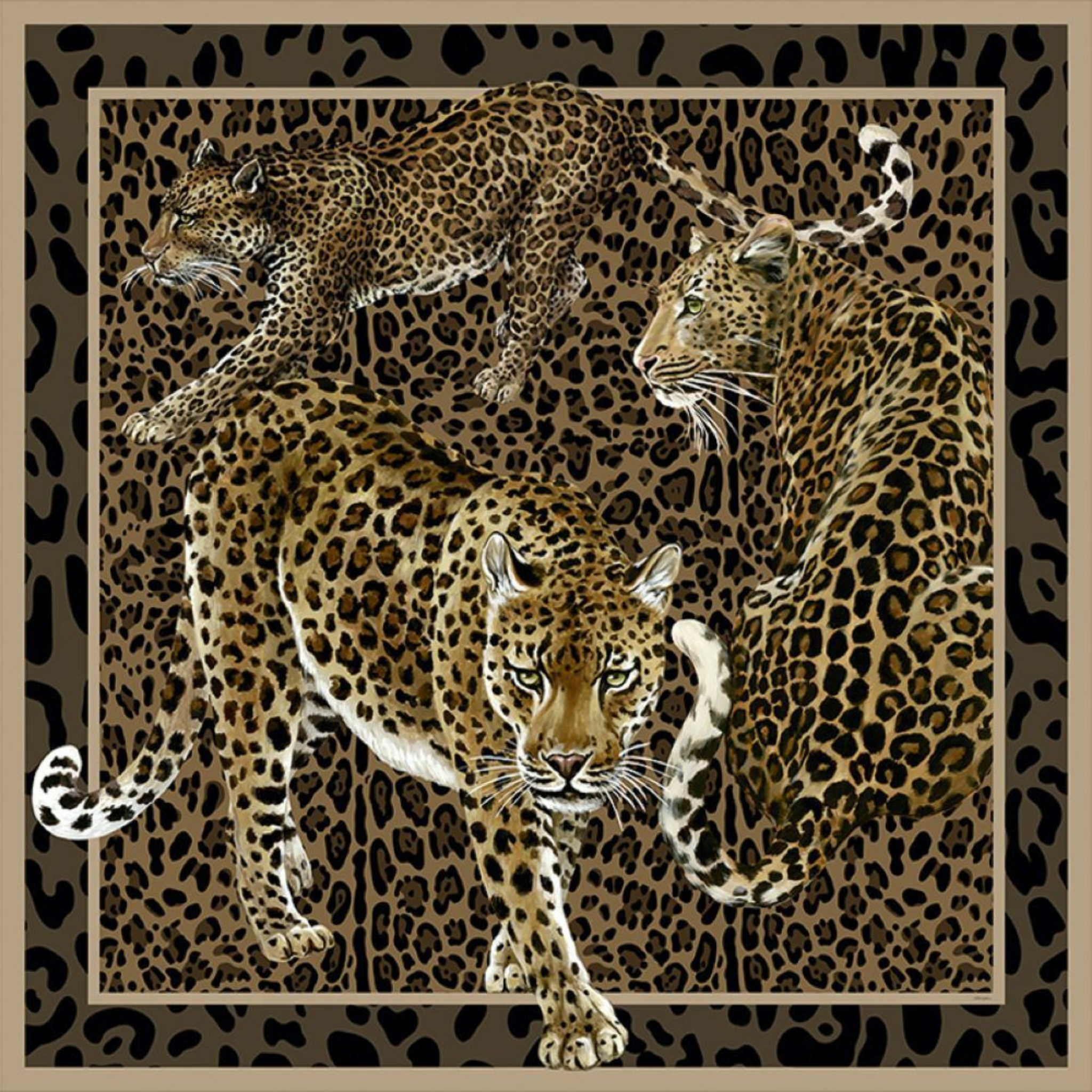 Dolce Gabbana Çerçeve Detaylı Leoparlar Pano Duvar Kağıdı