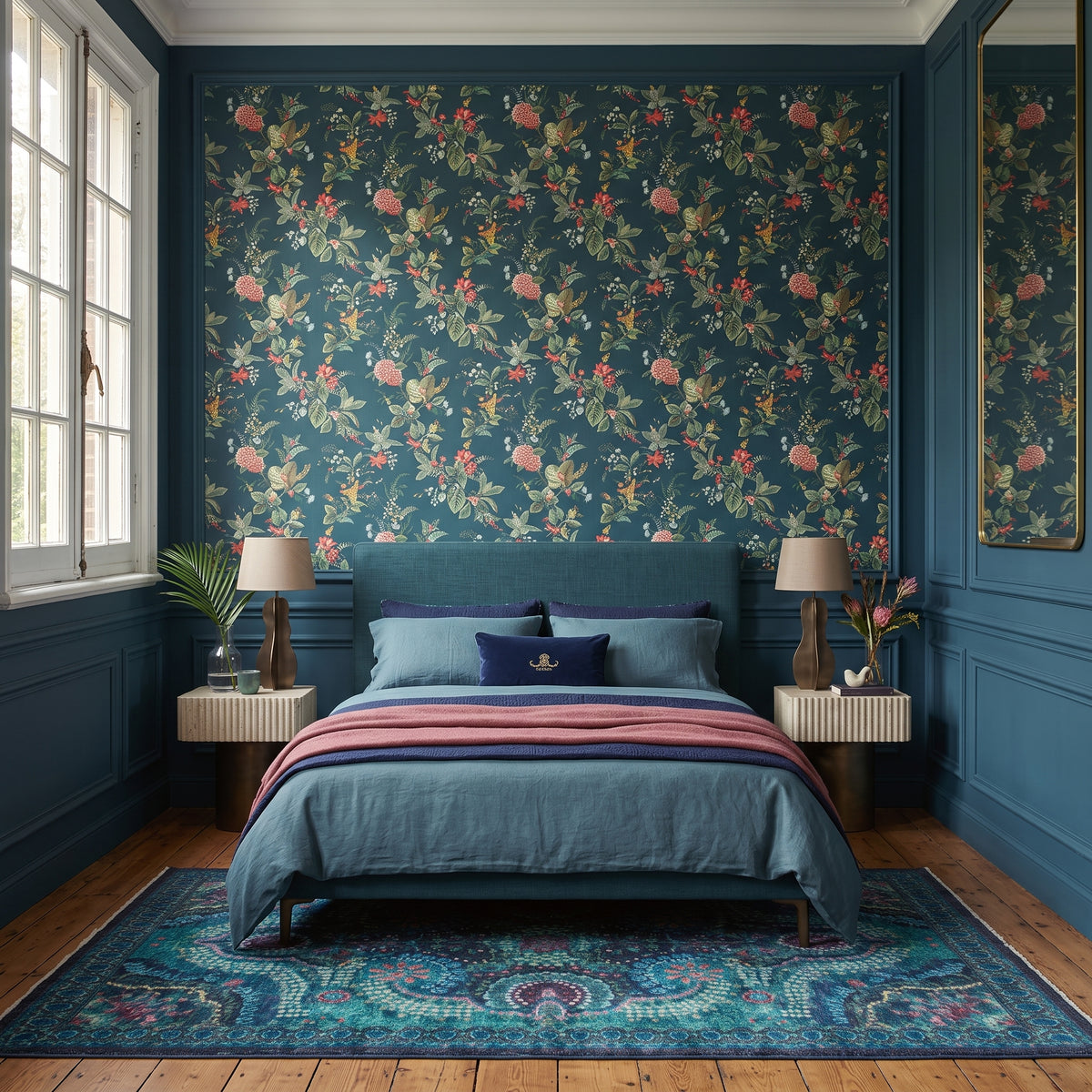 Pip Studio Floris Mavi Duvar Kağıdı