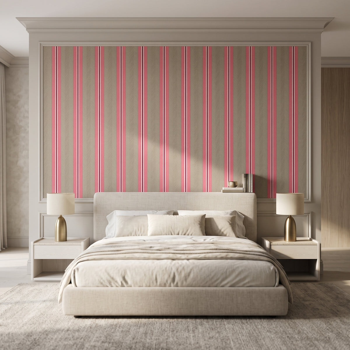 Pip Studio Blurred Lines Pembe Duvar Kağıdı
