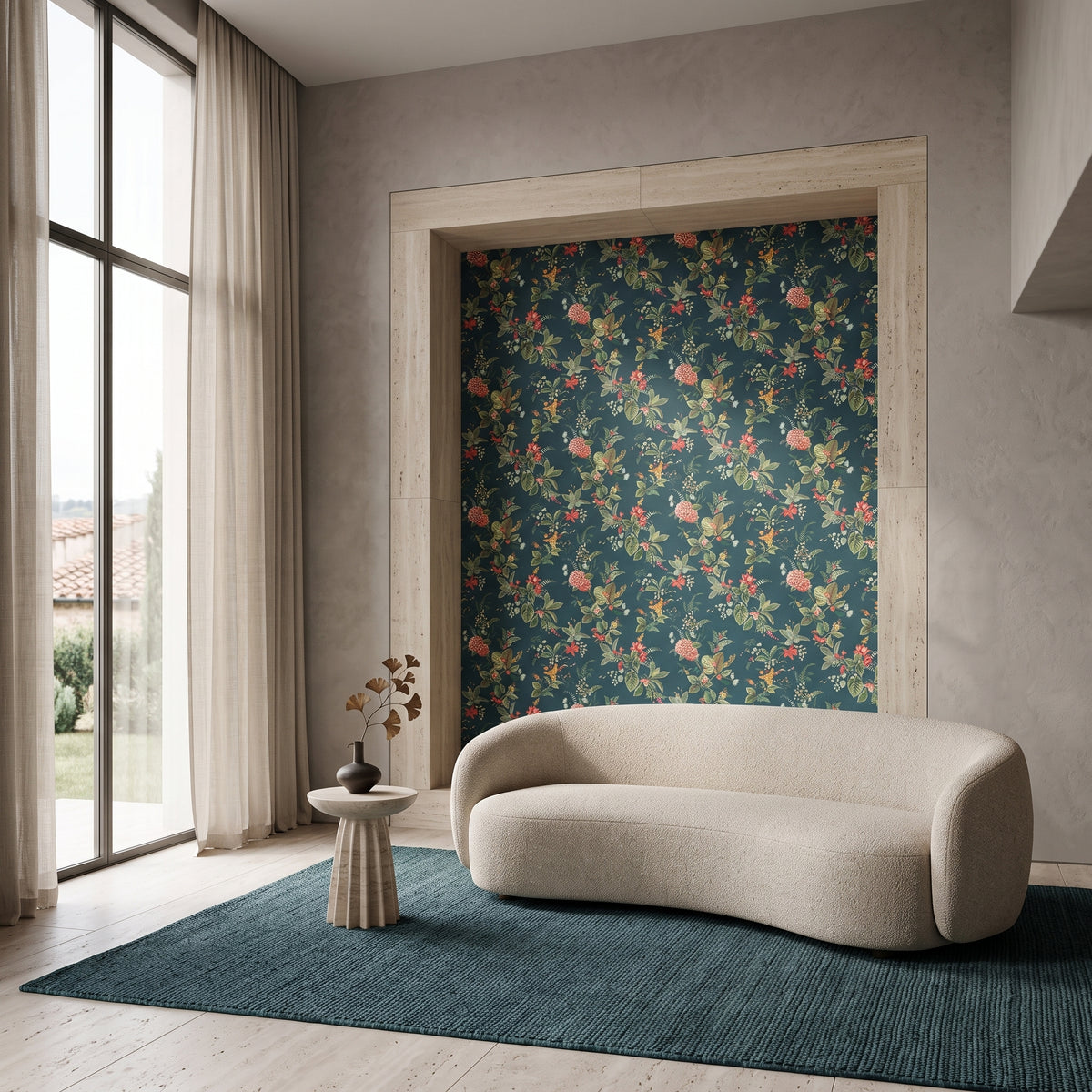 Pip Studio Floris Mavi Duvar Kağıdı