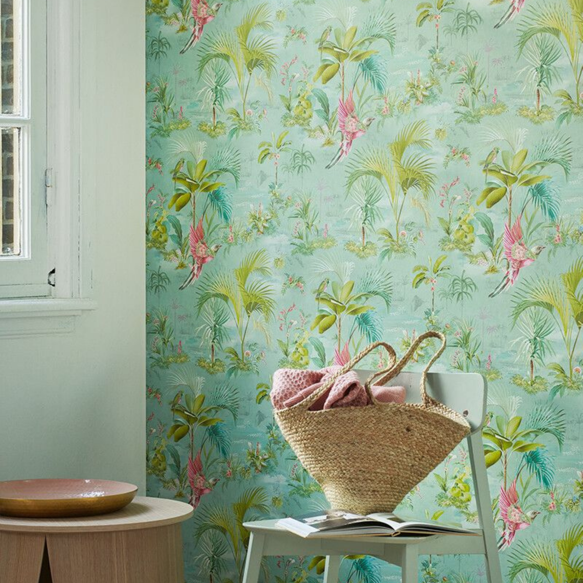 Pip Studio Palm Scene Mavi Duvar Kağıdı