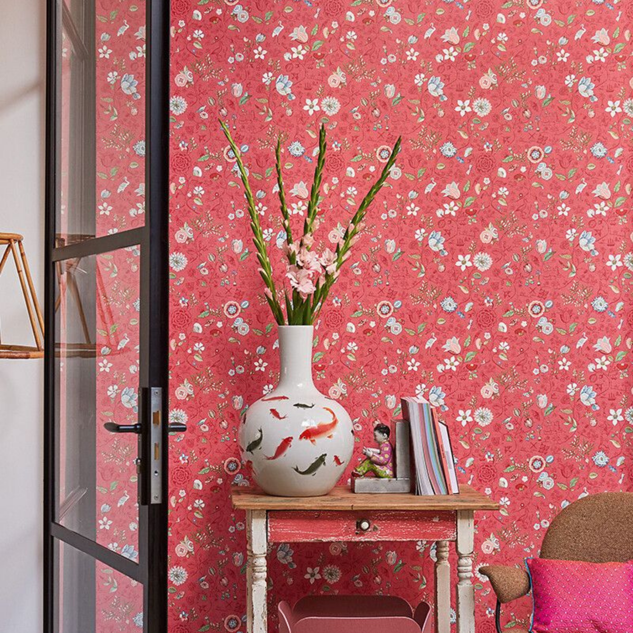 Pip Studio Spring to Life Pembe Duvar Kağıdı