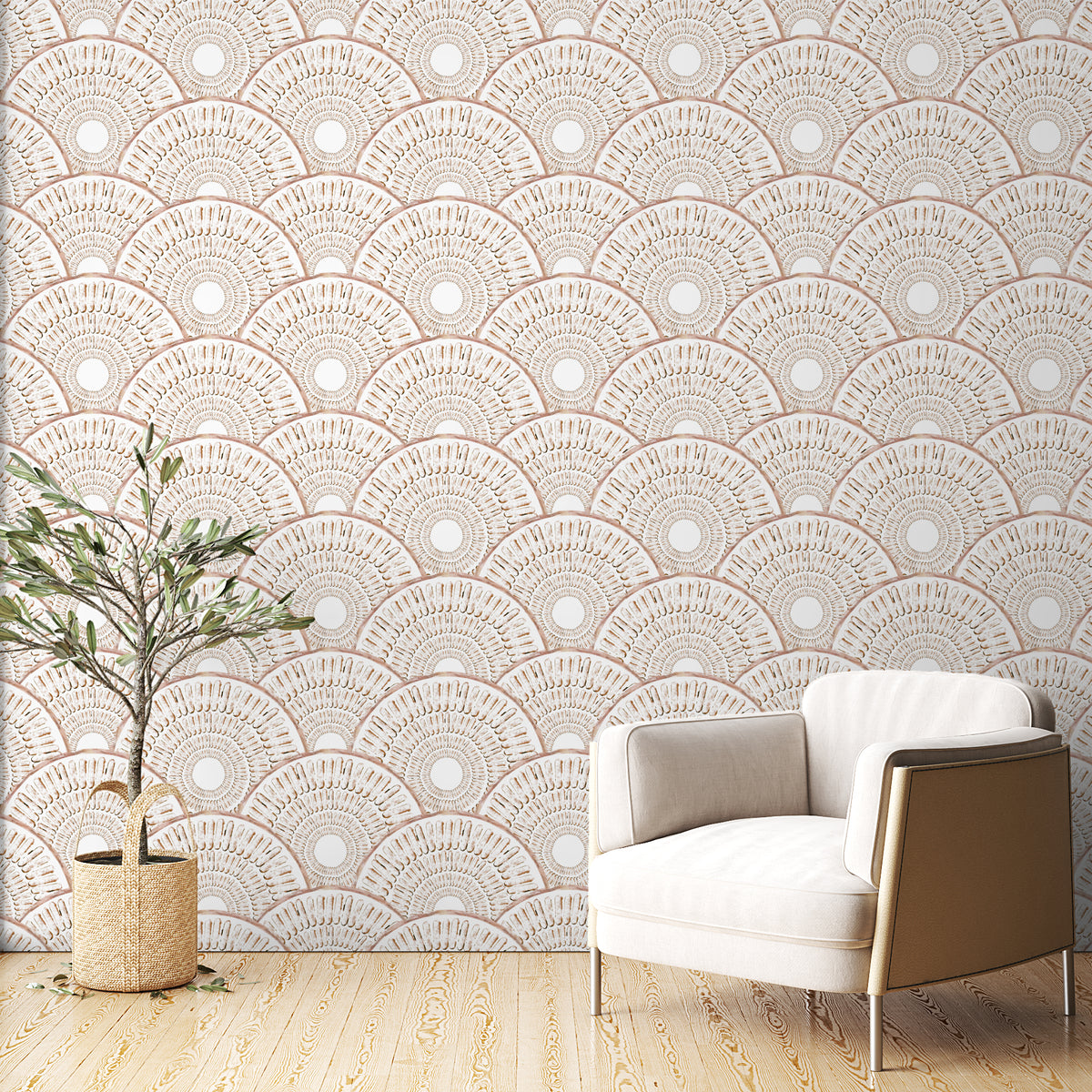 İç İçe Geçmiş Geometrik Desen Duvar Kağıdı