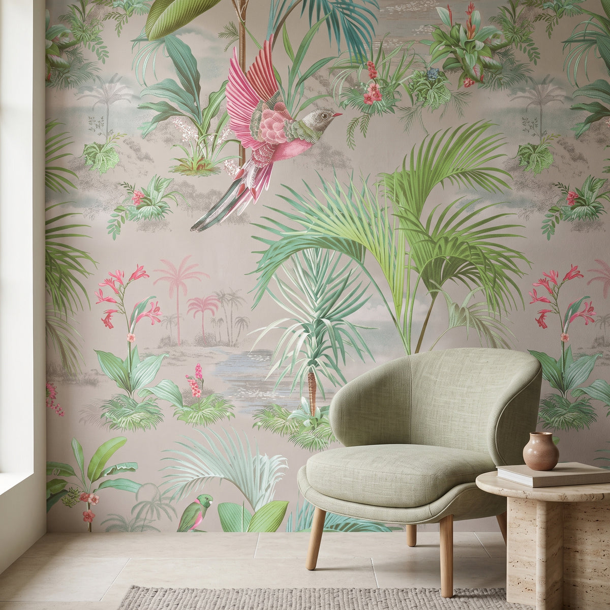 Pip Studio Palm Scene Yeşil Duvar Kağıdı