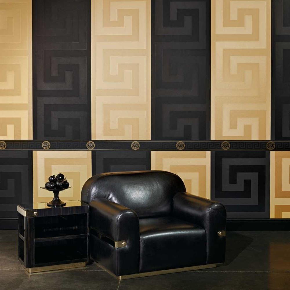 Versace Greek Ker Bordür Şerit Black