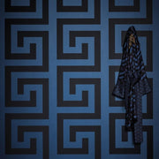 Versace Greek Key Lacivert Duvar Kağıdı