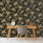 Ashfield Floral Antrasit Kahve Çiçekler Duvar Kağıdı