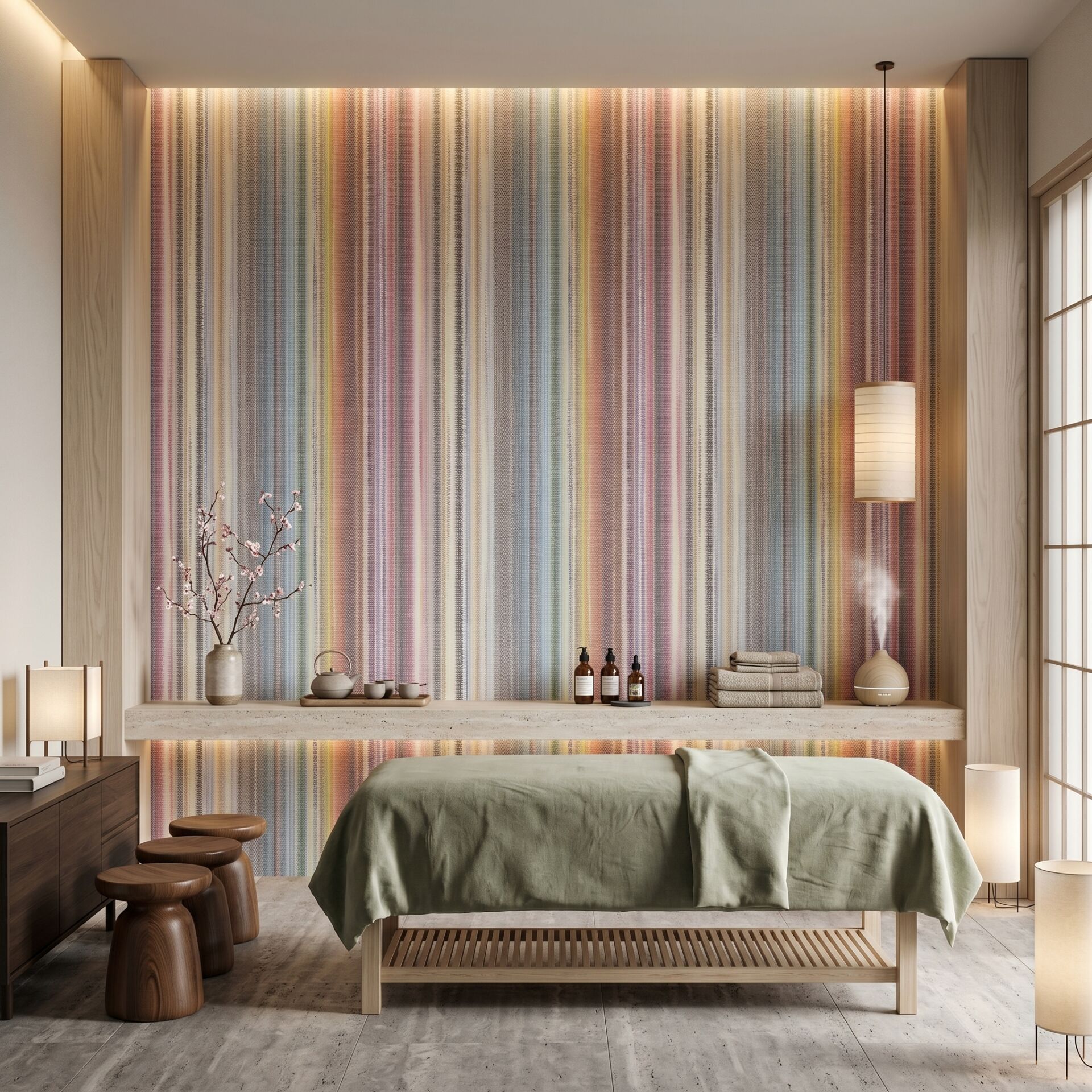 Missoni 4 StripetSunset Koleksiyonu Çizgili Gün Batımı Duvar Kağıdı