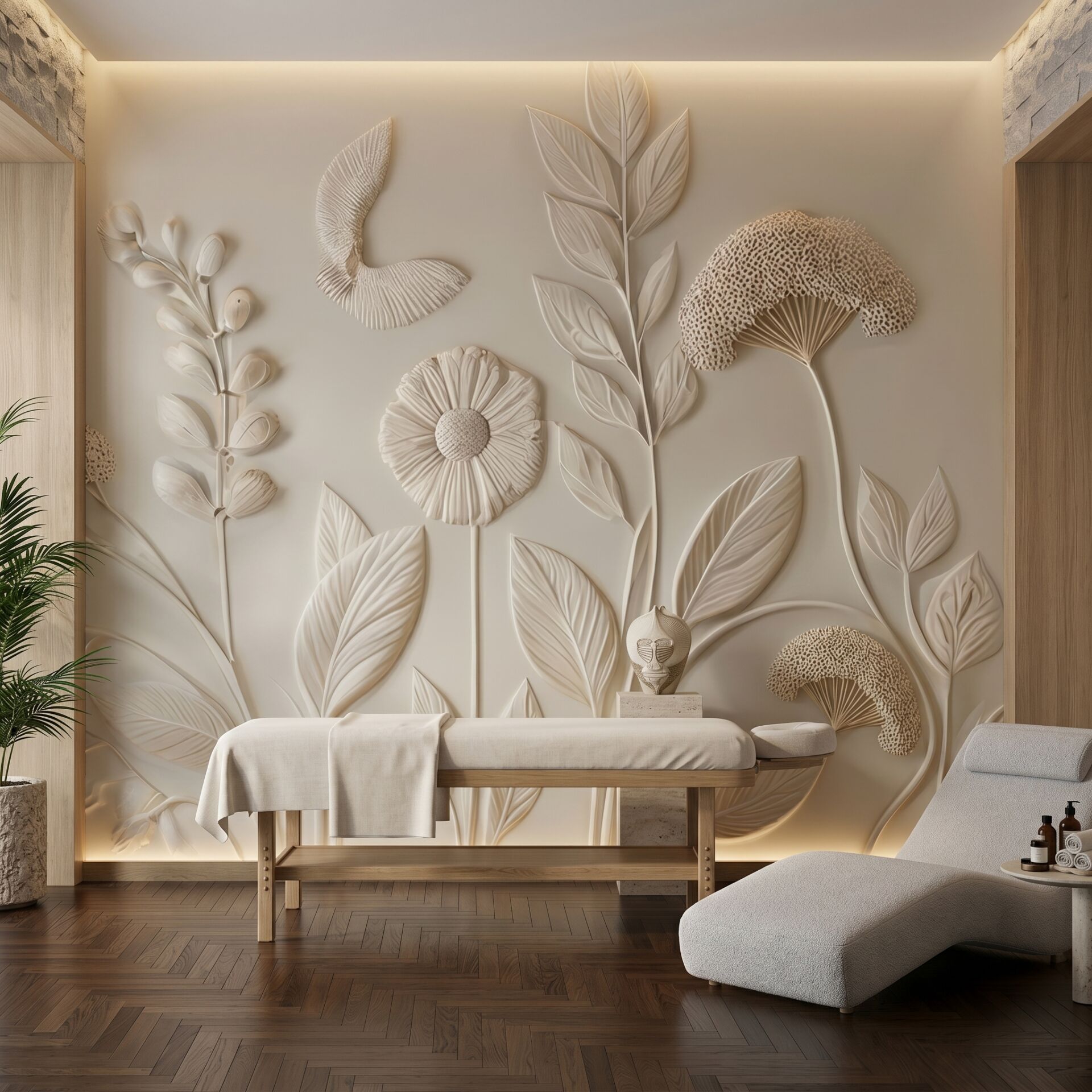 Modern 3D Çiçek Motifli Duvar Kağıdı