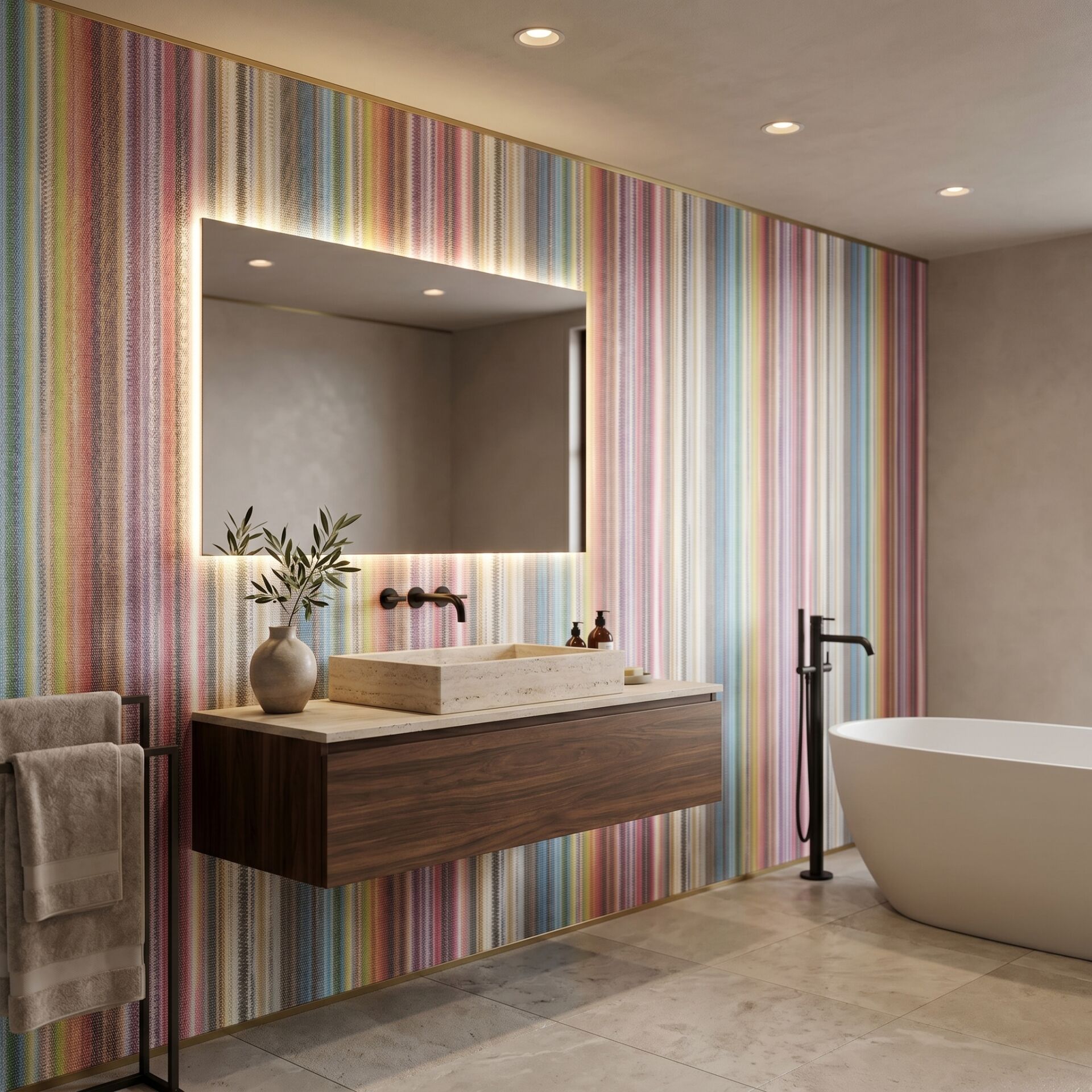 Missoni 4 StripetSunset Koleksiyonu Çizgili Gün Batımı Duvar Kağıdı