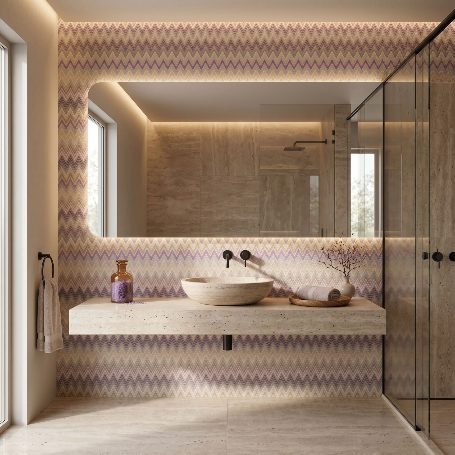Missoni Home 1 ZigZag Multicolore Vinil Duvar Kağıdı