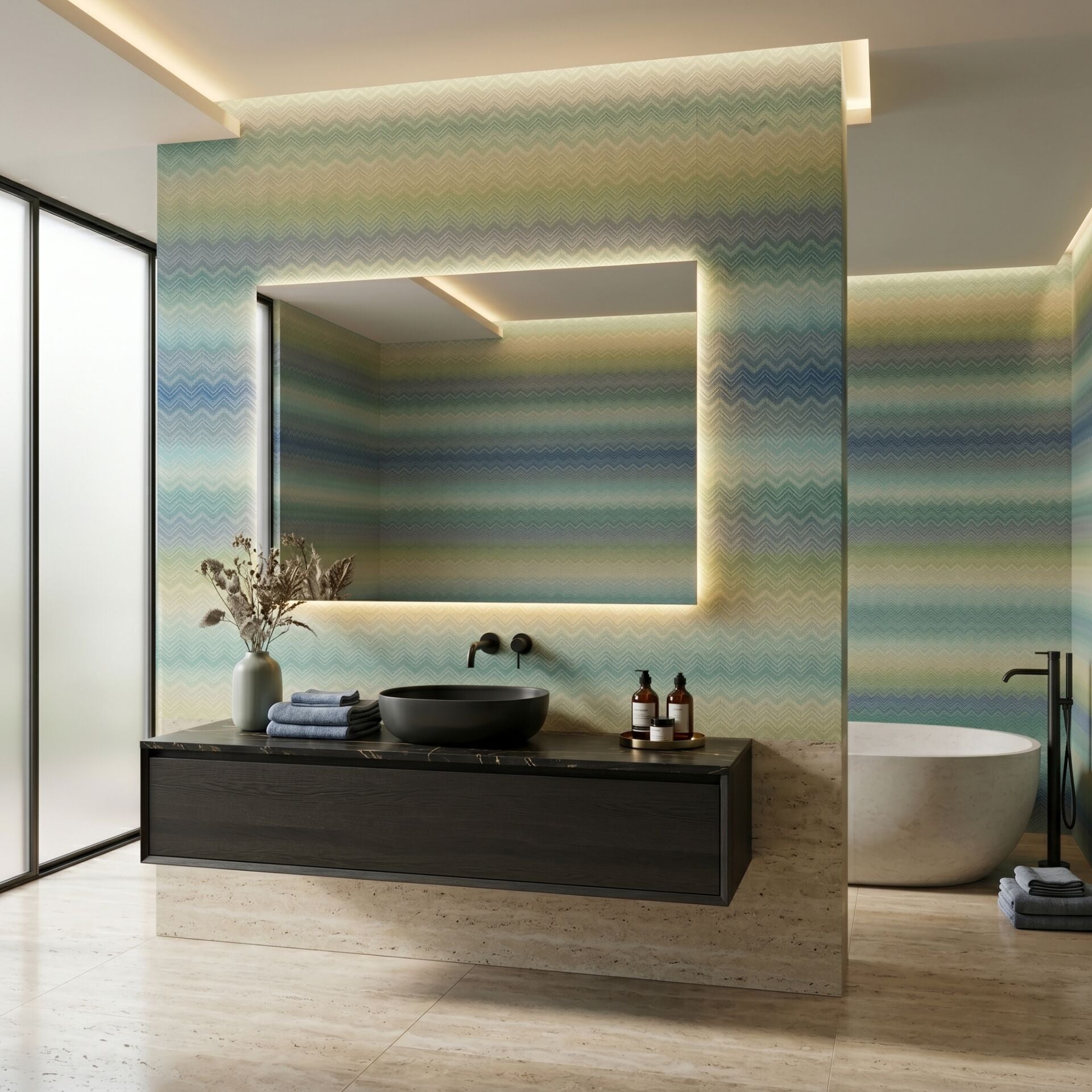 Missoni 1 ZigZag Sfumato Pano Duvar Kağıdı