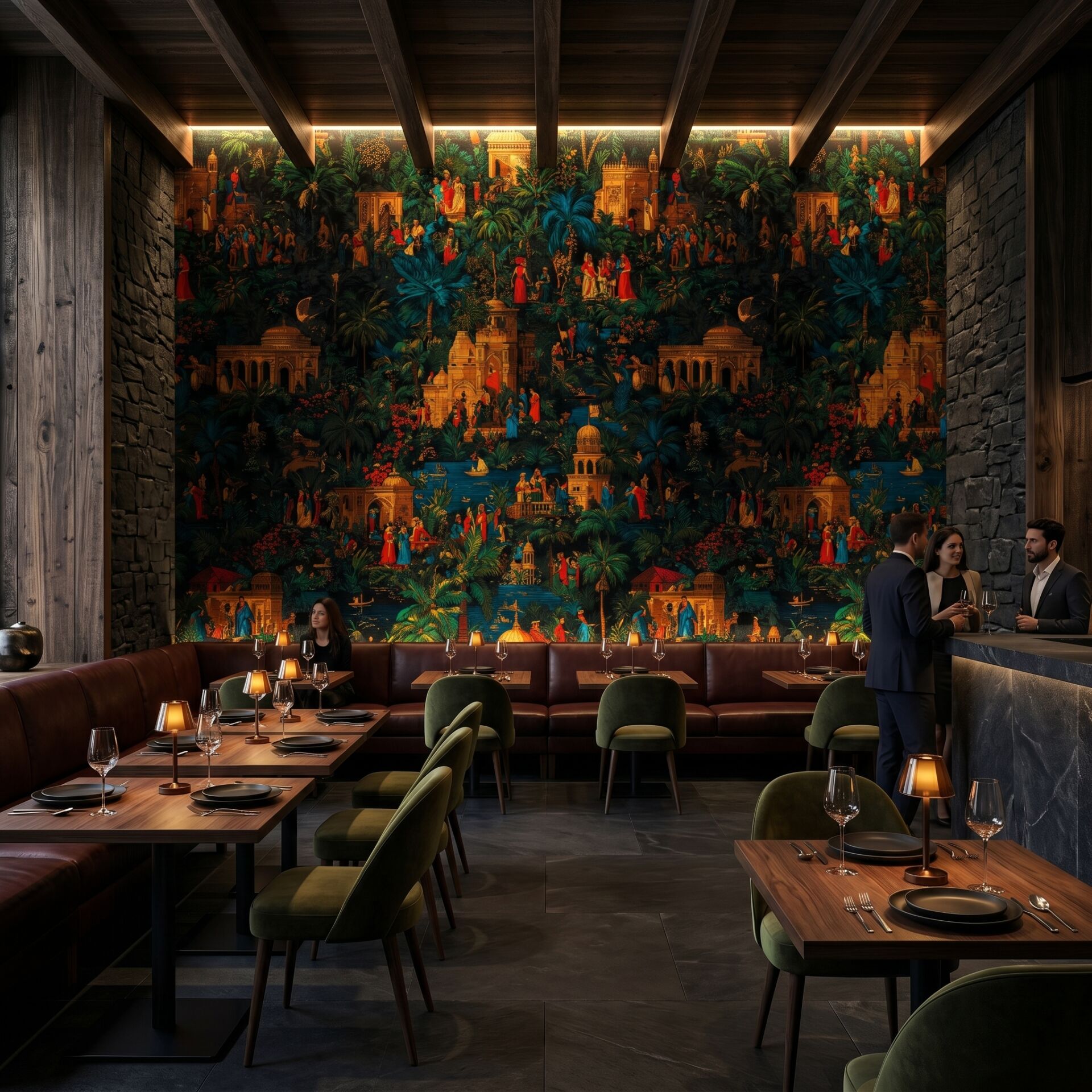 Gece Bahçeleri Chinoiserie Duvar Kağıdı