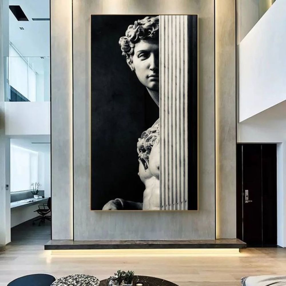 David Michelangelo Büst Çizgili Duvar Kağıdı