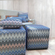 Mavi Zigzag Desenli Puf
