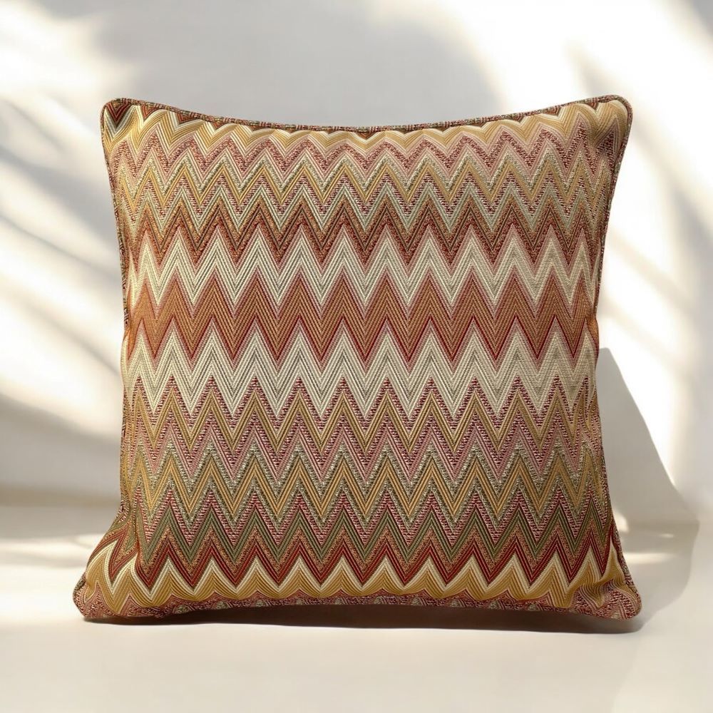 Zigzag Desenli Dokuma Dekoratif Yastık Kırlent