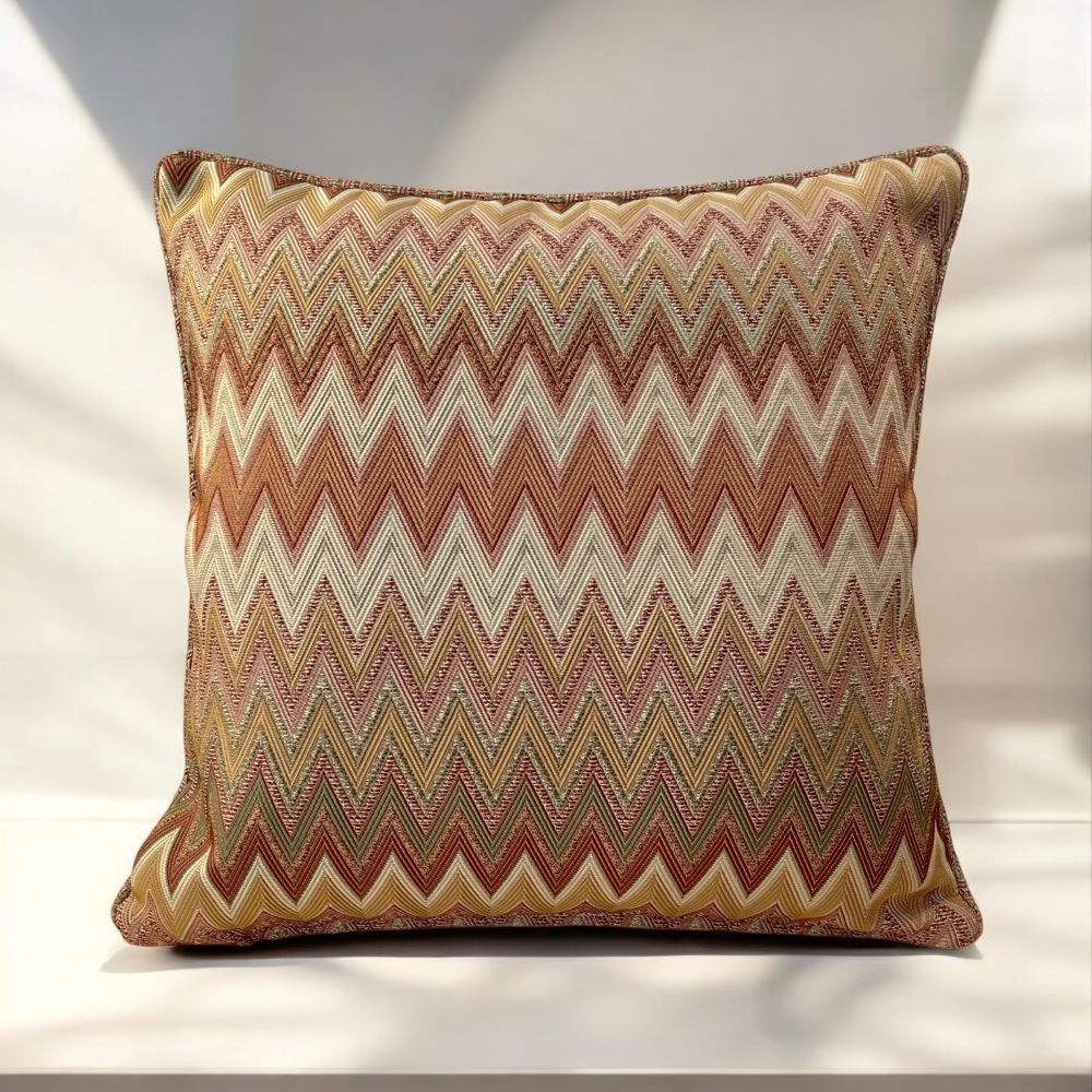 Zigzag Desenli Dokuma Dekoratif Yastık Kırlent