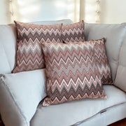 Zigzag Desenli Mürdüm Tonları Kırlent