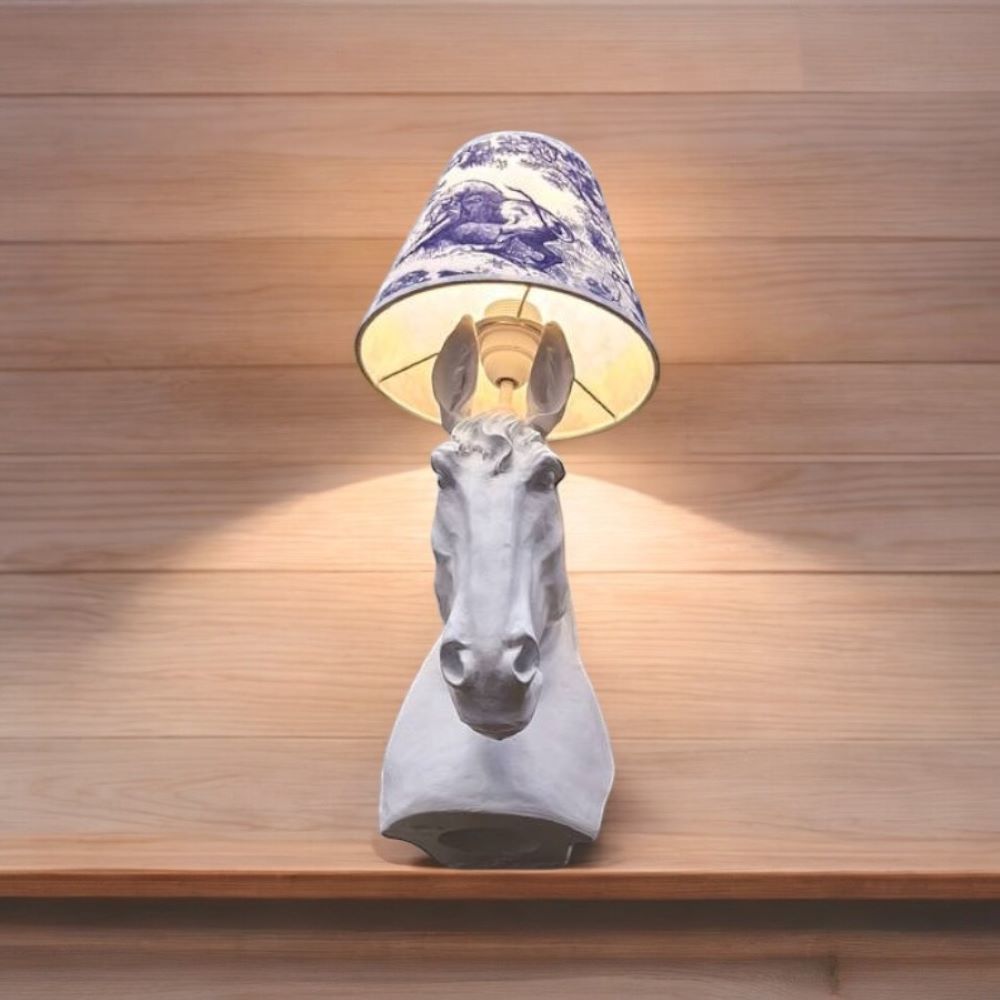 White Horse Blue Tropical Capped Aplic