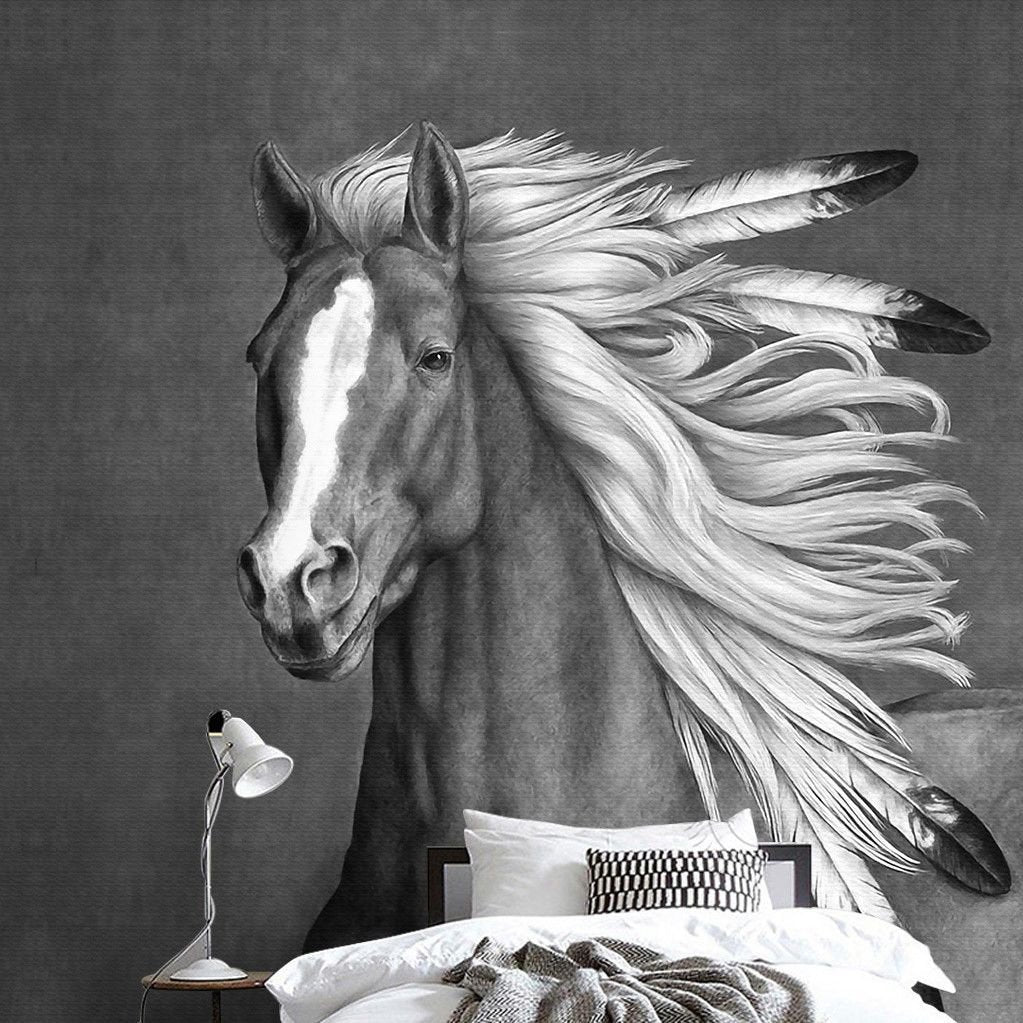 Kızılderili Black Horse Duvar Kağıdı