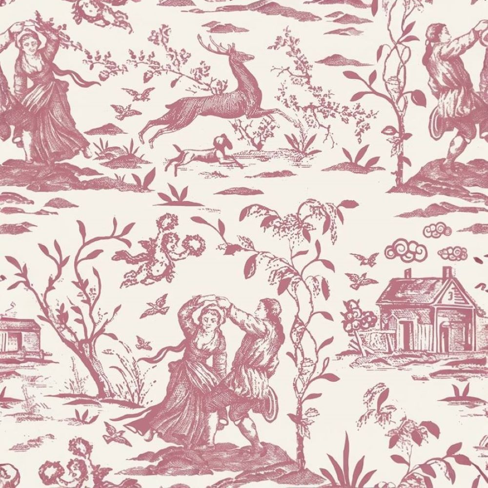 Pembe Krem Toile Desen Tendaart Duvar Kağıdı